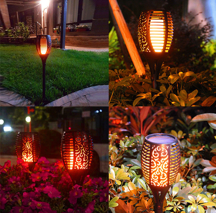 Solar Flame LED Garden Light motion Sensor activated