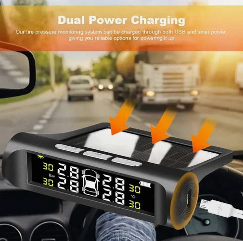 Solar Powered Car Tire Pressure Monitoring System