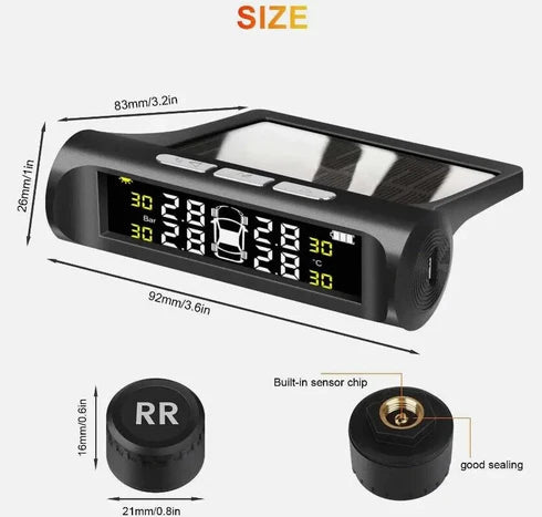 Solar Powered Car Tire Pressure Monitoring System