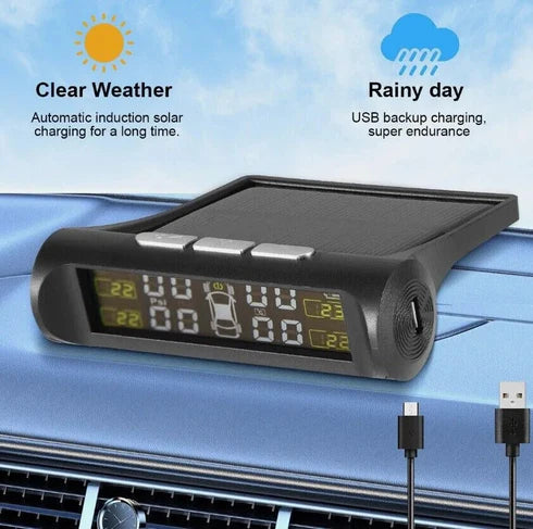 Solar Powered Car Tire Pressure Monitoring System