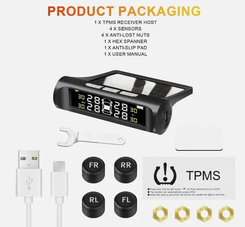 Solar Powered Car Tire Pressure Monitoring System