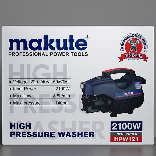 Makute HPW121 High Pressure Washer – 2100W | 140 Bar | 8.8L/min | 100% Copper Winding | Car, Bike, Home & Solar Panel Cleaning Machine