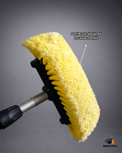 12-Inch Solar Panel Cleaning Brush with Extendable Aluminium Pole | Safe, Scratch-Free Cleaning