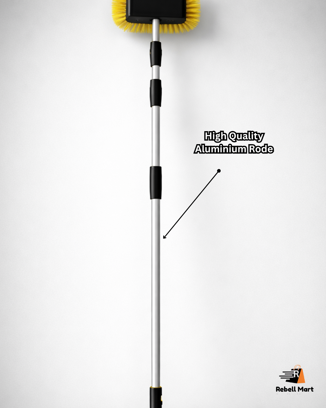 12-Inch Solar Panel Cleaning Brush with Extendable Aluminium Pole | Safe, Scratch-Free Cleaning