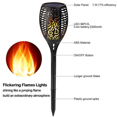 Solar Flame LED Garden Light motion Sensor activated
