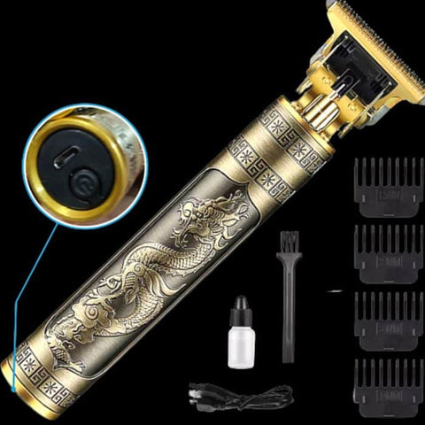 Vintage T9 Trimmer USB Rechargeable Metal Electric Hair Trimmer Grooming Kit