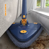 360° Triangular Rotation Mop - Auto Squeeze Long Handle