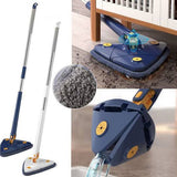 360° Triangular Rotation Mop - Auto Squeeze Long Handle