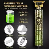 Vintage T9 Trimmer USB Rechargeable Metal Electric Hair Trimmer Grooming Kit