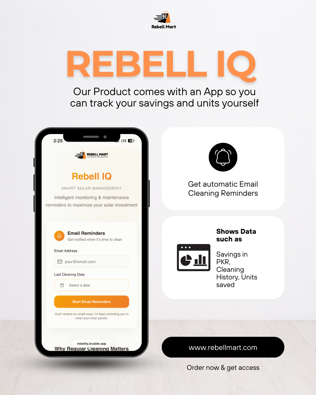 Rebell Mart Solar Panel Cleaning Brush with Water Inlet & Telescopic Rod – Available in 8ft to 20ft